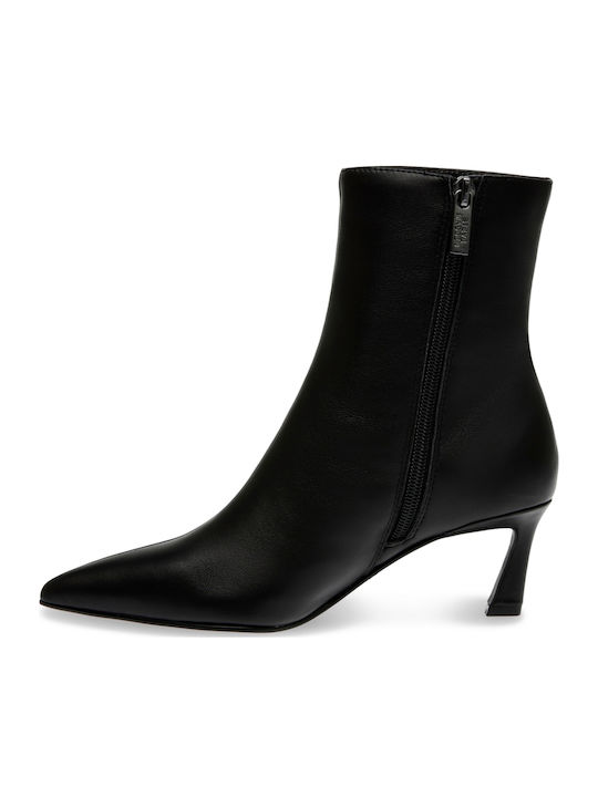 Leder Damen Stiefeletten Schwarz