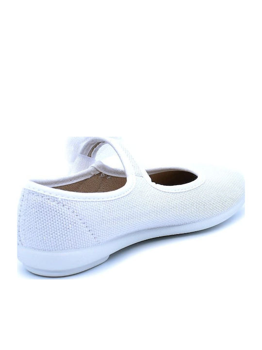 Kids Pumps & Ballerinas Anatomic With Hoop & Loop Closure White
