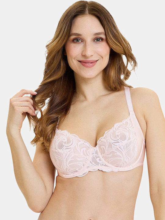 Pink Powder Bra without Padding & without Underwire