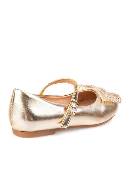 Kinder Pumps & Ballerinas mit Bügel- und Schleifenverschluss Goldene