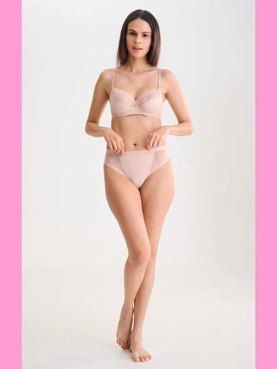 Pink Bra Without Padding With Underwire