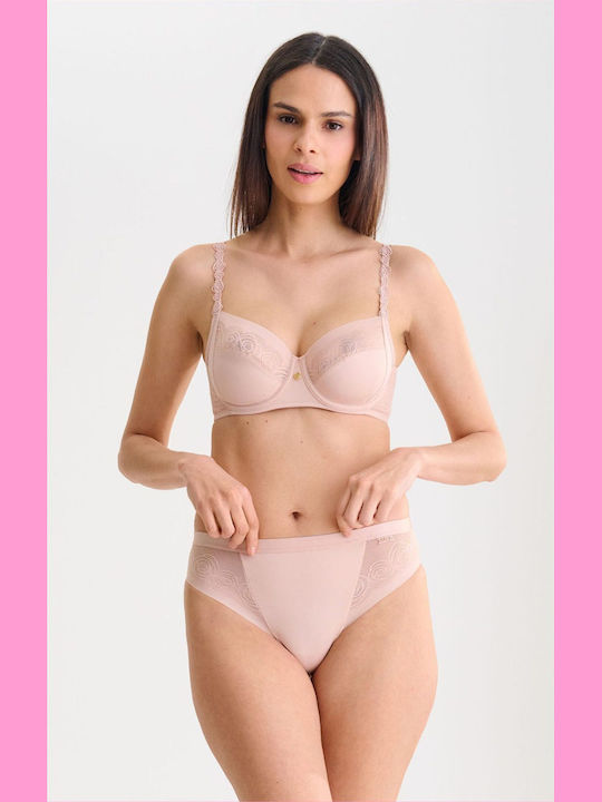 Pink Bra Without Padding With Underwire