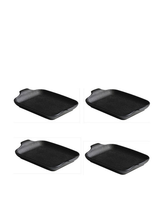 Raki Black Ceramic Serving Platter Black 20x20.5cm