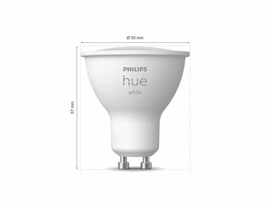 Philips Smart Λάμπες Philips Hue LED για Ντουί GU10 Θερμό Λευκό 400lm Dimmable 2τμχ