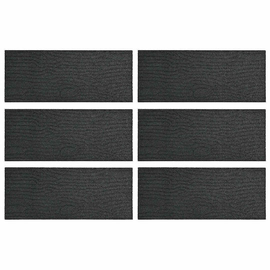 Step Stone 6 Pcs Black 60.5 X 25 X 2 Cm Rubber 42030078 Black