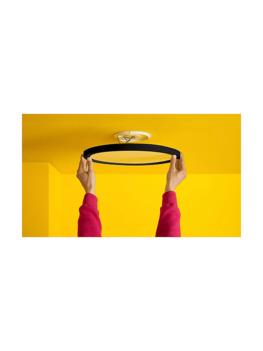 WiZ Plafonieră de Tavan Smart 32cm Neagră cu LED Integrat și Telecomandă