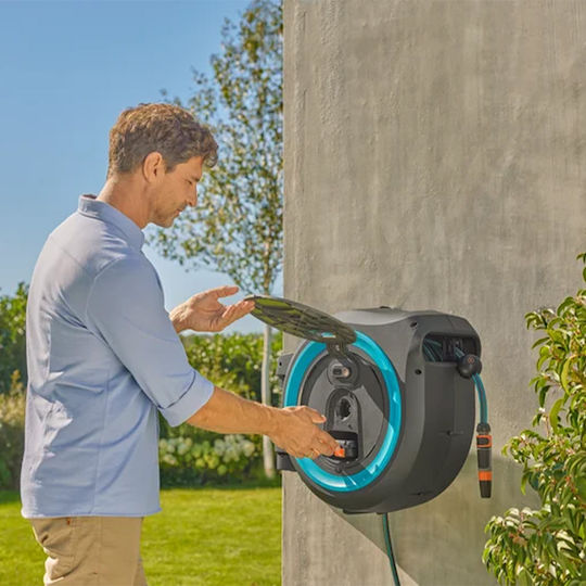 Gardena Powerroll Xxl Automatic Garden Hose Box Wall Mounted with Hose 40m