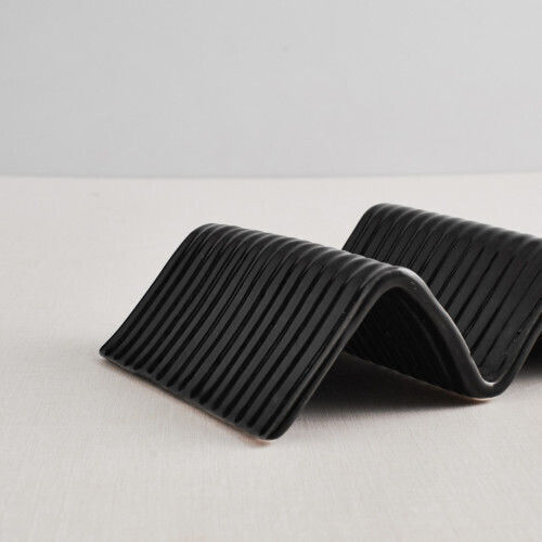 Culinaro Street Food Suport Taco 1-2 Compartimente Ceramică 14.9x10.4xh4.5cm Negru