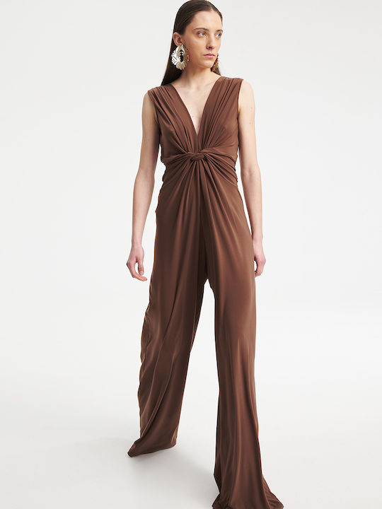 Zoya Brown One-Piece Jumpsuit