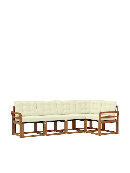 Corner Outdoor Sofa from Pallets with Cushions 249x130.5x73cm