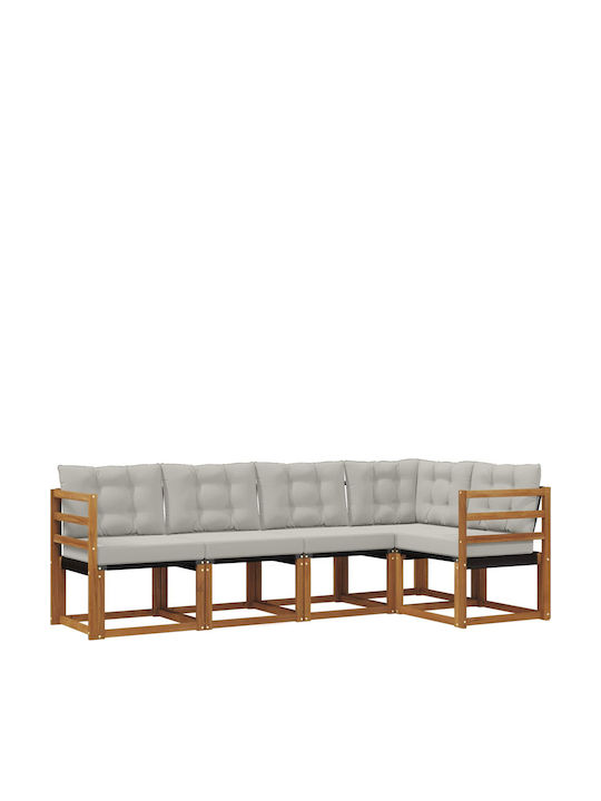 Corner Outdoor Sofa from Pallets with Cushions 245x126.5x73cm