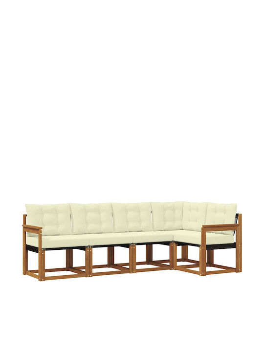 Corner Outdoor Sofa from Pallets with Cushions 247x128.5x73cm