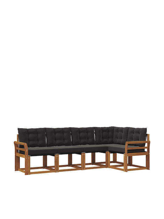 Ъглов Диван За Градина От Палети С Макси Подложки 249x130.5x73см