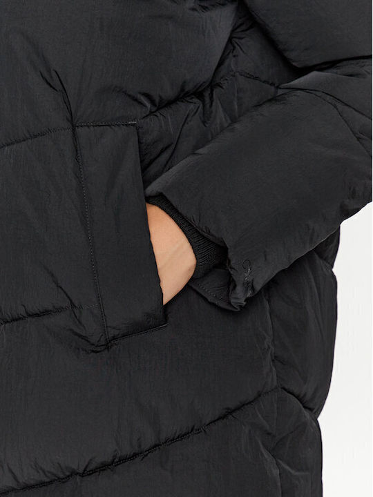 Дълго Дамско Puffer Яке за Зима Black