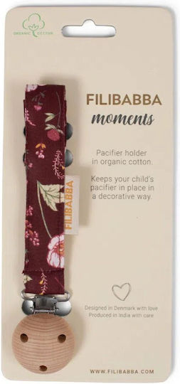 Filibabba Pacifiers Accessories Ribbon from Wood Bordeaux