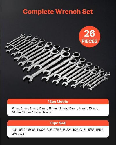 Vevor Set German Polygon Ratchet Ring 26 Pieces