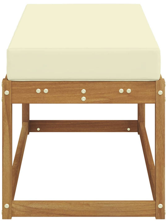 Outdoor Wooden Bench With Cushions 115x43x45cm