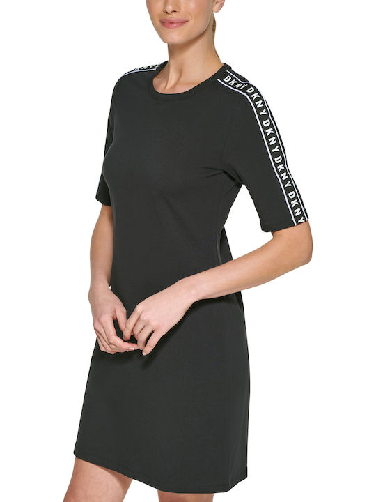 Summer Mini Athletic T-Shirt Short Sleeve Black Dress