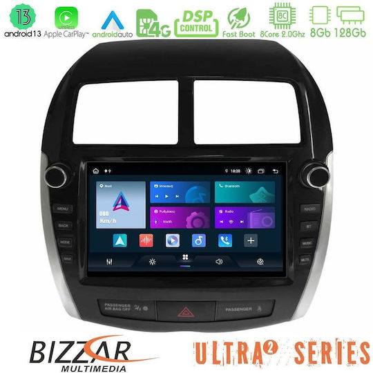 Bizzar Auto-Audiosystem Für Mitsubishi Asx 2013-2018 Bluetooth USB Eingebautes Wi-Fi GPS Apple CarPlay Android Auto Mit 9 Zoll Touchscreen