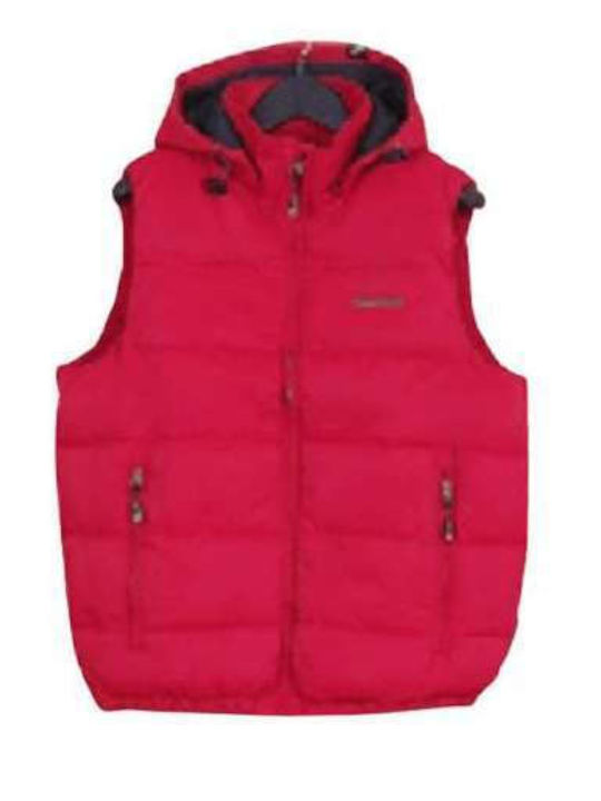 Ärmelloses Puffer Winddicht Jacke Raspberry