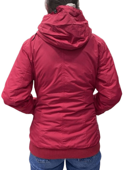 Damen Bomber Jacke Himbeer