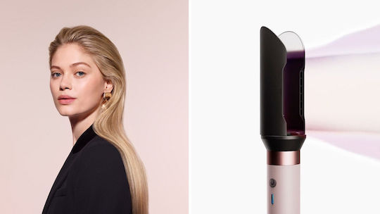 Dyson HS09 Airwrap Coanda 2x Straight+Wavy Ceramic Electric Hair Brush with Air & Rotating Head for Hair Straightening and Curls 1700W Red Velvet / Gold