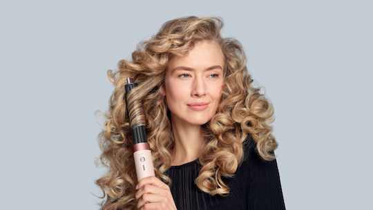 Dyson HS09 Airwrap Coanda 2x Straight+Wavy Ceramic Electric Hair Brush with Air & Rotating Head for Hair Straightening and Curls 1700W Red Velvet / Gold