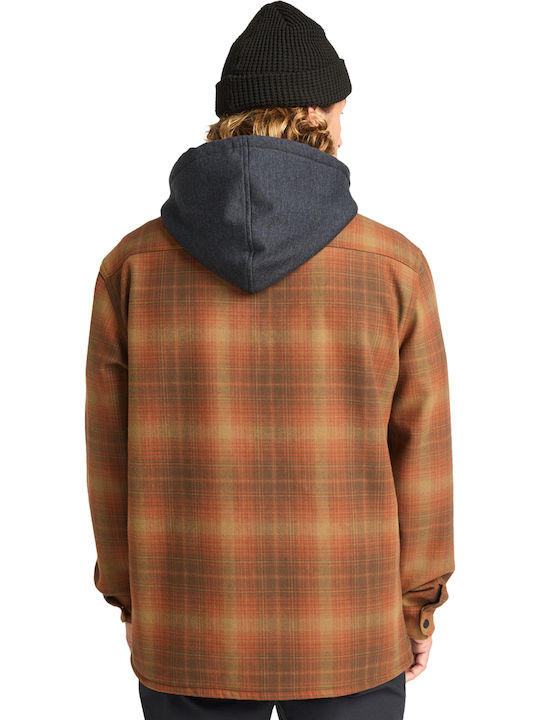 Furnace Bonded Long Sleeve Flannel Overshirt Dark Cedar