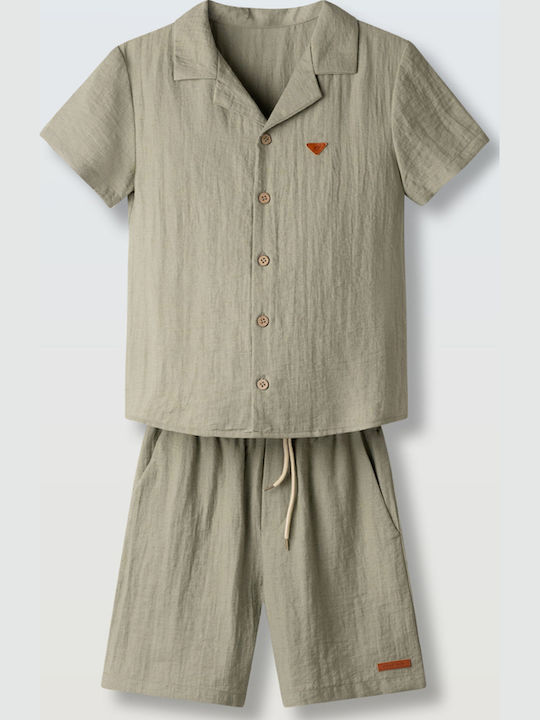 Kinderbekleidungssets mit Sommer-Shorts 2 Stück Olivgrün
