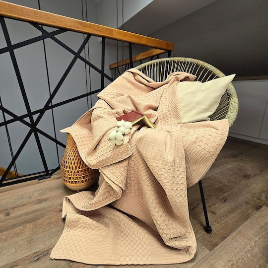 Kotonia Home Double Cotton Coverlet Cappuccino 220x240cm