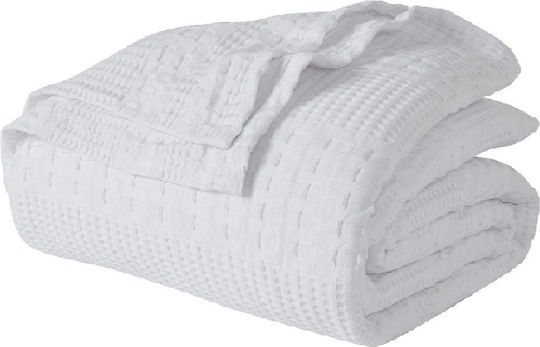 Kotonia Home Cuvertură Pat Dublu Bumbac Alb 220x240cm