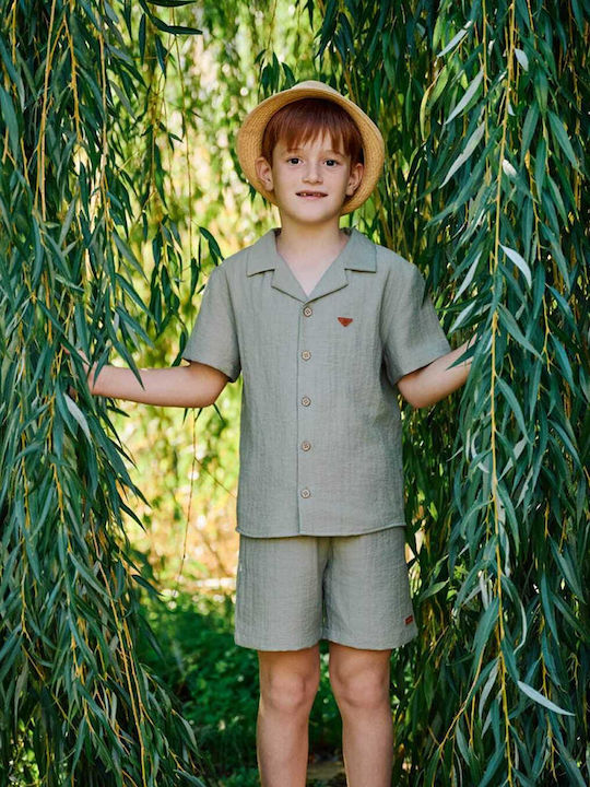 Kinderbekleidungssets mit Sommer-Shorts 2 Stück Olivgrün