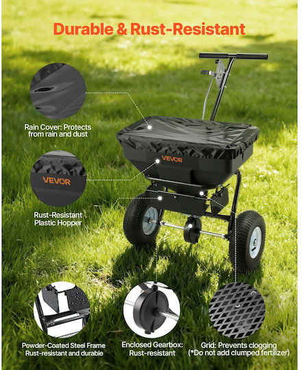 Vevor TCSBJ130LBS1M3V3U001V0 Wheeled Seed/Fertilizer Distributor with Capacity 59kg