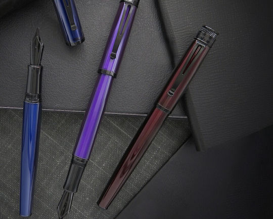 Retro 51 Fountain Pen Medium Black Steel with Black Ink