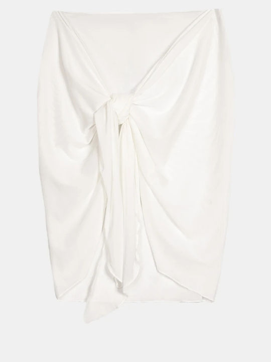Short Elastic Net Pareo Size One Size White