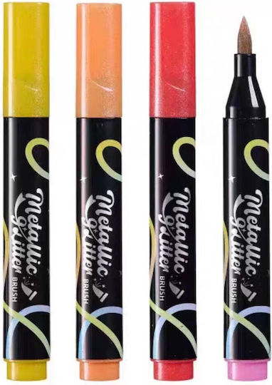 Metallic Drawing Markers with Glitter Professional Set 12 Colours