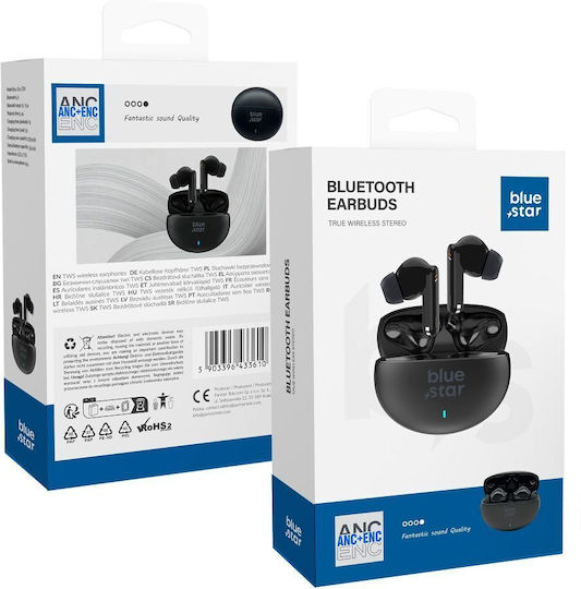 Blue Star TX5 In-ear Bluetooth Handsfree Earphones with Charging Case Black