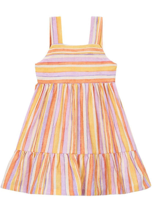 Girls Dress Sleeveless Striped Multicolour
