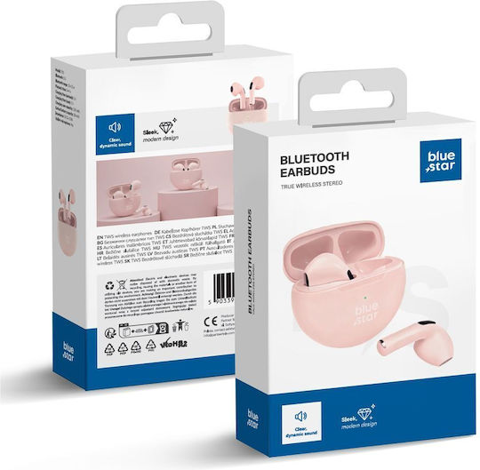 Blue Star TX3 Ohrstöpsel Bluetooth Kopfhörer mit Ladekoffer Rosa