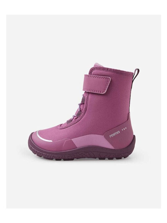 Kids Boots with Hoop & Loop Closure Purple