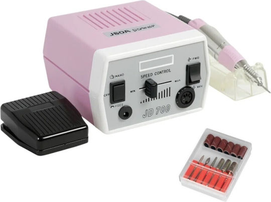 JSDA Nail Power Drill 35W 30000rpm with Pedal Pink