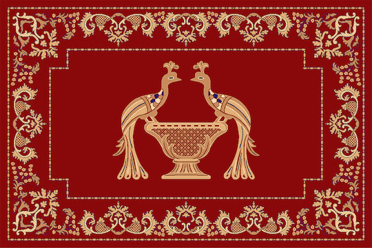 Isexan Peacock Wohnzimmer Teppich Rechteckiger Pfau 100x100cm
