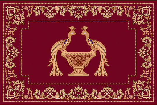 Isexan Peacock Wohnzimmer Teppich Rechteckiger Pfau 80x80cm