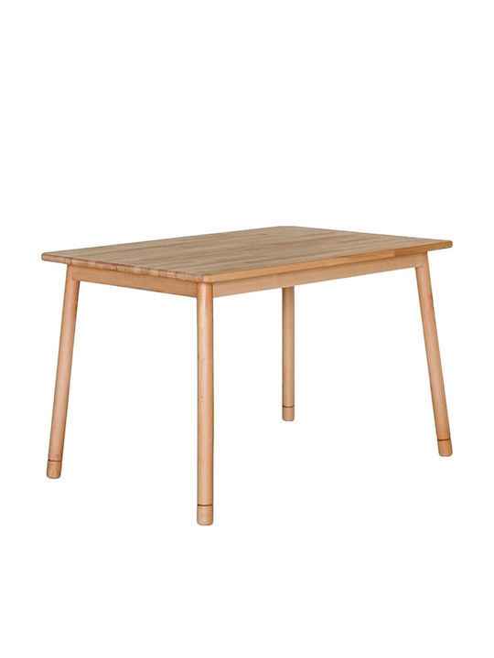Wooden Dining Table of Natural Oak Shade 130x80x74.5cm