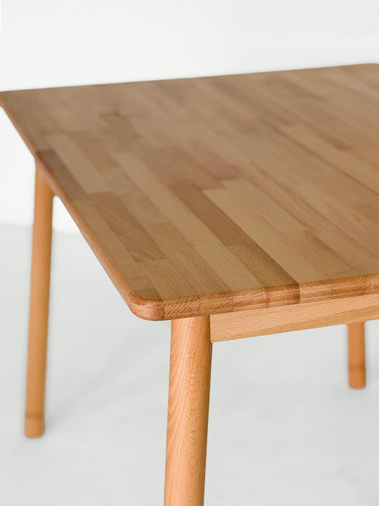 Wooden Dining Table of Natural Oak Shade 130x80x74.5cm