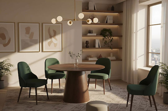 Hazelton Στρογγυλό Τραπέζι Κουζίνας Ξύλινο Καφέ 120x120x75εκ.