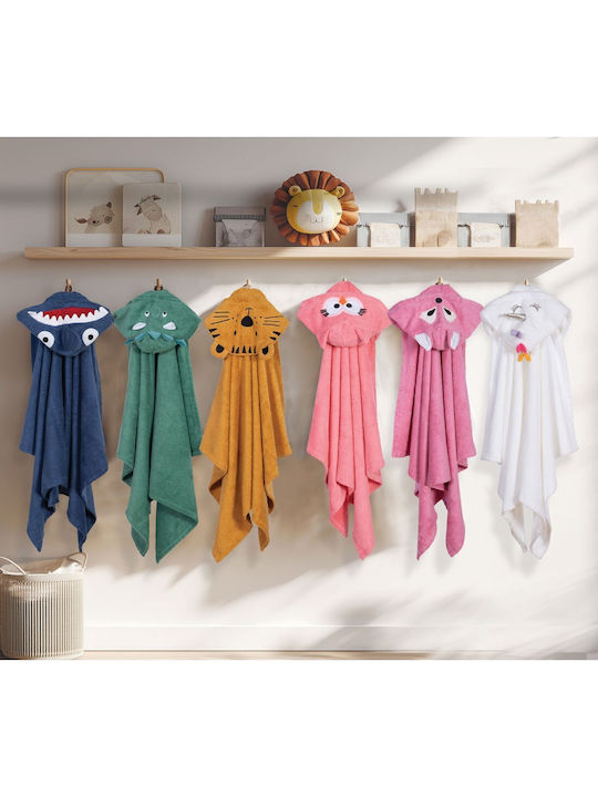Nef-Nef Homeware Baby Bath Towel-Bathrobe Hooded Owl Flamingo Pink 70x120cm