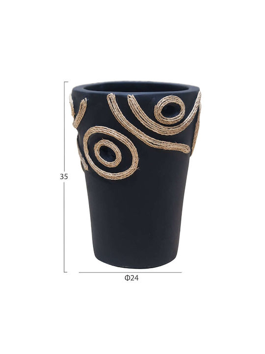 Decorative Vase Ceramic Black