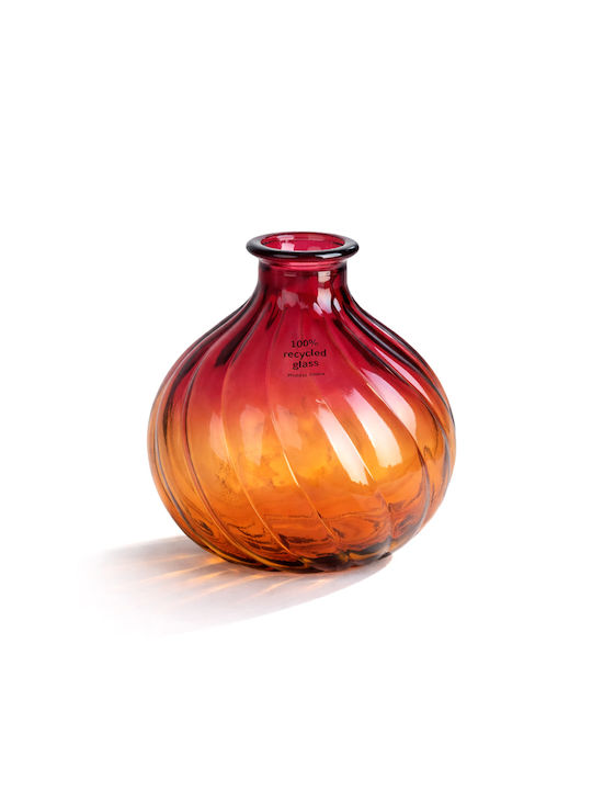 Kaemingk Decorative Glass Orange Vase 17x17xH17cm