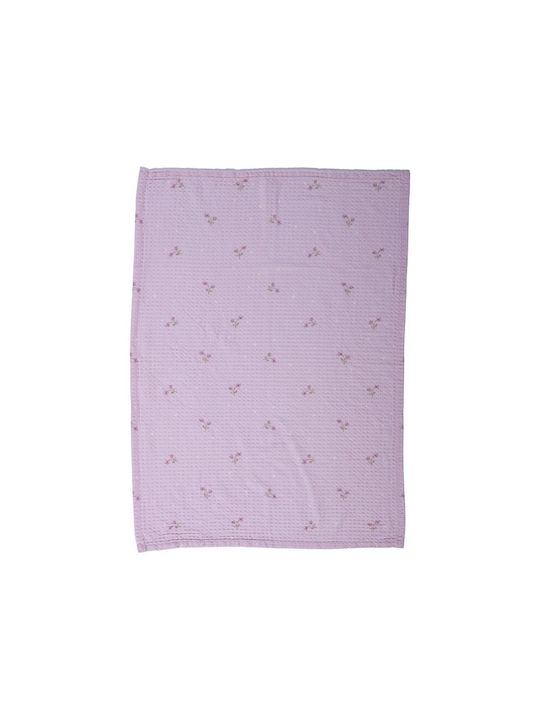 Nef-Nef Homeware Babydecke Kinderbett Cute & Sweet Waffel Flieder 110x150cm